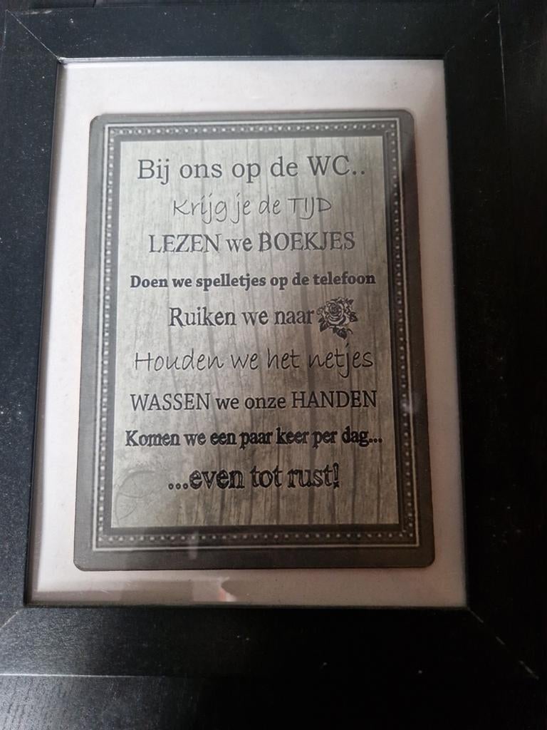 Wc tekstbord, Ophalen of Verzenden, Zo goed als nieuw