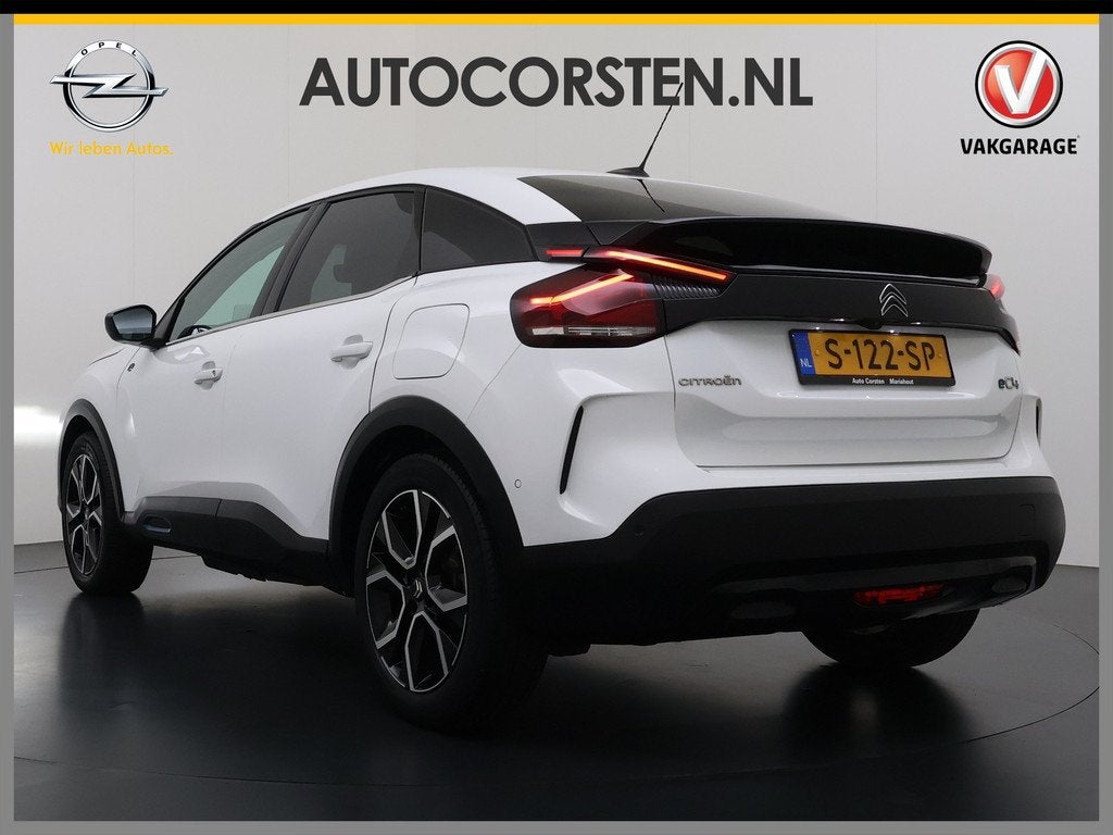 Citroën Ë-C4 Shine 50kWh Leer+Verwarmd Adaptive-Cr. 3D-Nav, Auto's, Citroën, 136 pk, Gebruikt, Zwart, 24 min
