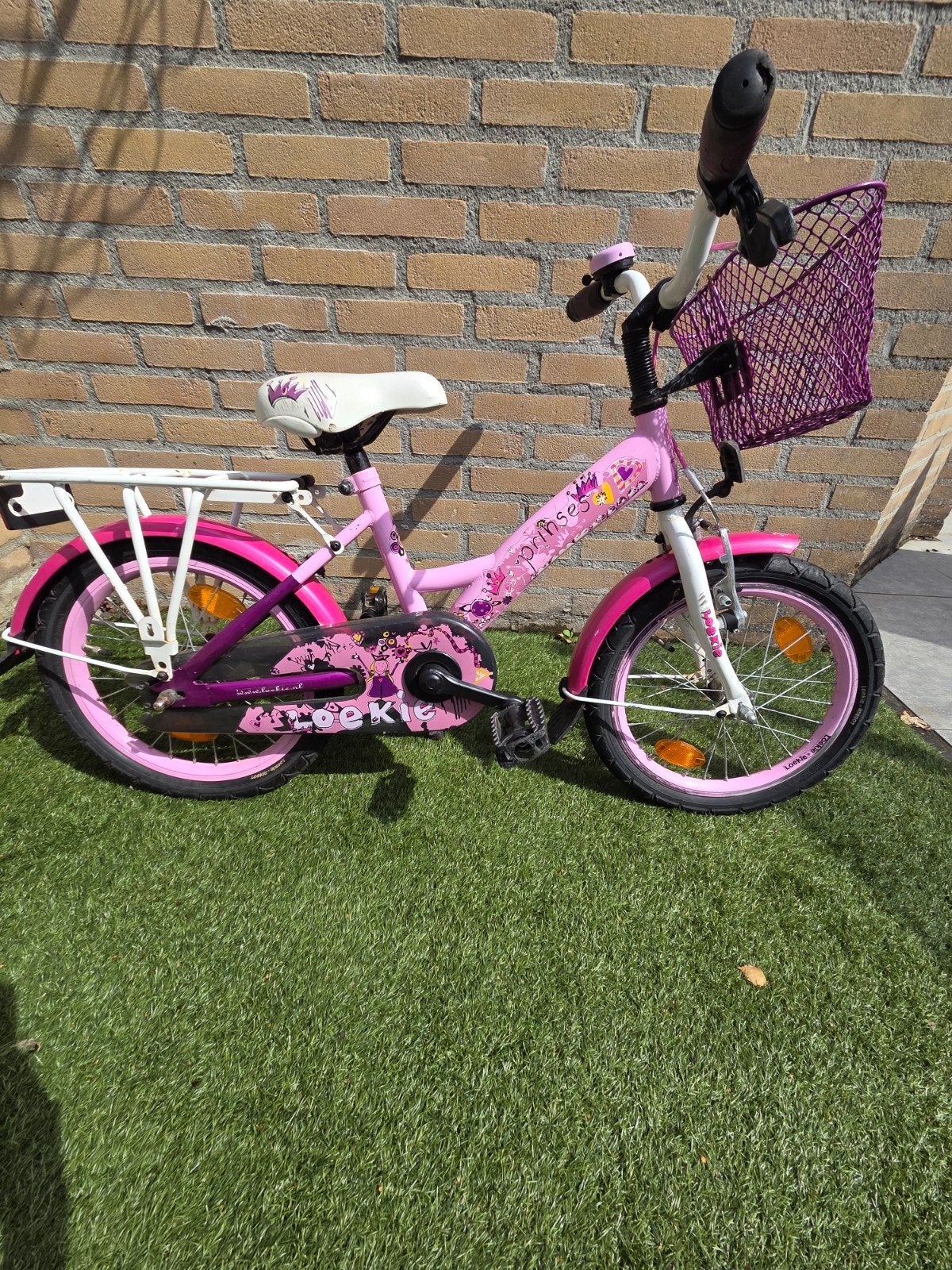 loekie kinderfiets 16 inch, Ophalen, Prinses, Velgrem, 16 tot 20 inch