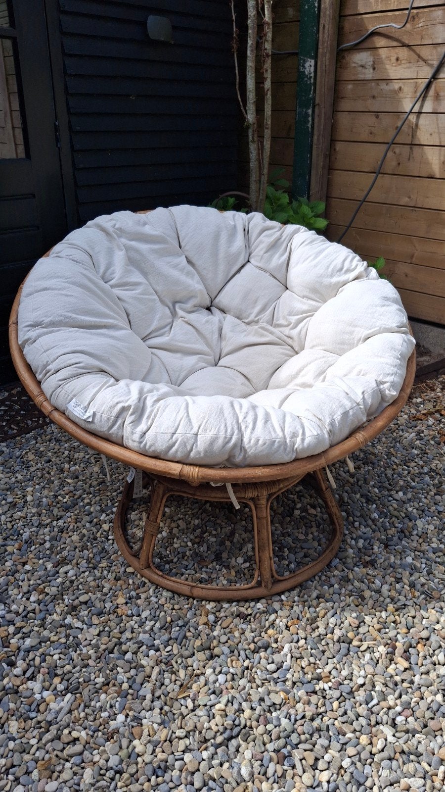 Comfortabele Papasan Loungestoel voor Tuin of Binnen, Ophalen, Gebruikt, Rotan