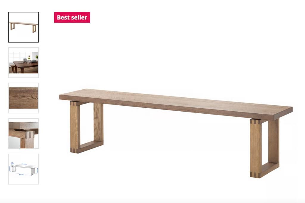Morbylanga bankje  - 180 cm, Huis en Inrichting, Ophalen, Zo goed als nieuw, Hout, Drie