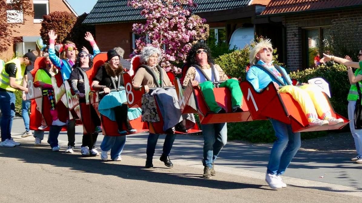 Unieke Rollercoaster Loopgroep Carnaval/Vrijgezellenfees, Ophalen, Gebruikt, Kostuum, Carnaval