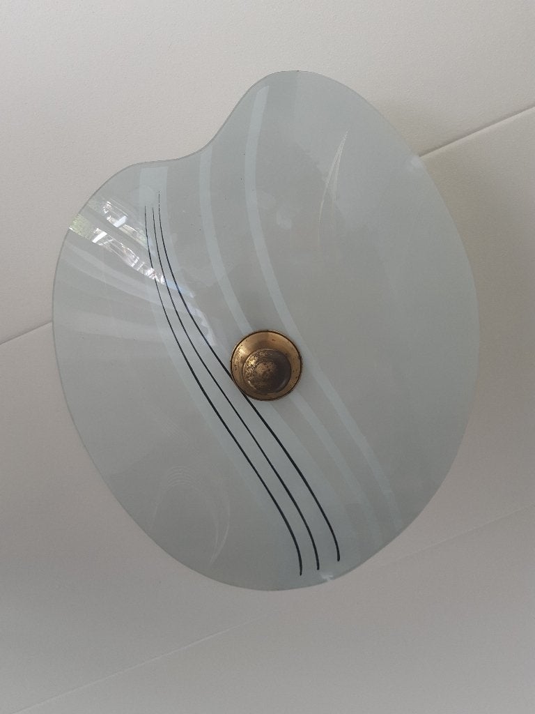 Vintage plafondlamp plafonniere, Huis en Inrichting, Lampen | Plafondlampen, Gebruikt, Meerkleurig, Overige merken, Glas