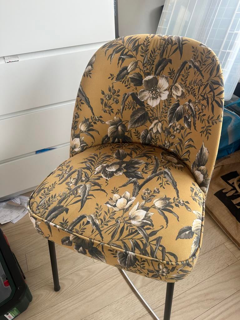 Vogue eetkamerstoel met bloemenprint, Ophalen, Gebruikt, Overige kleuren, Eén