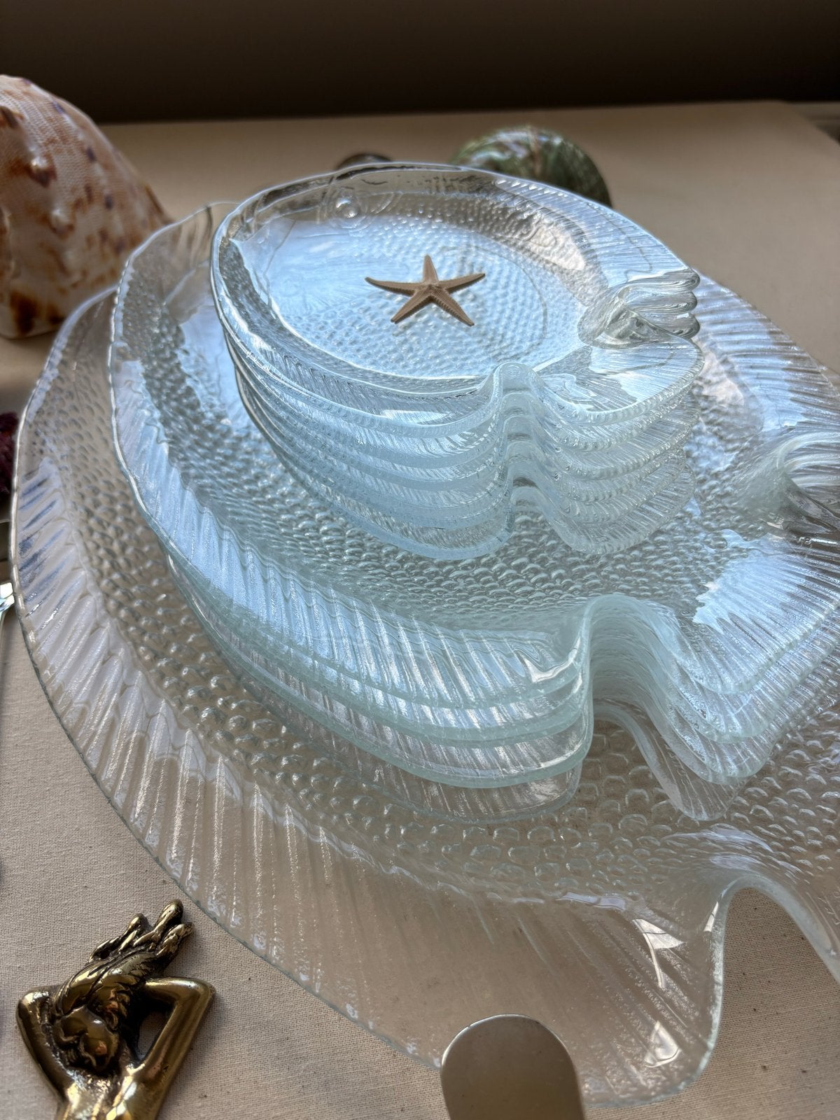 Arcoroc France Vissen Servies - Sushi/Visgerechten Set, Huis en Inrichting, Ophalen, Gebruikt, Overige merken, Vintage