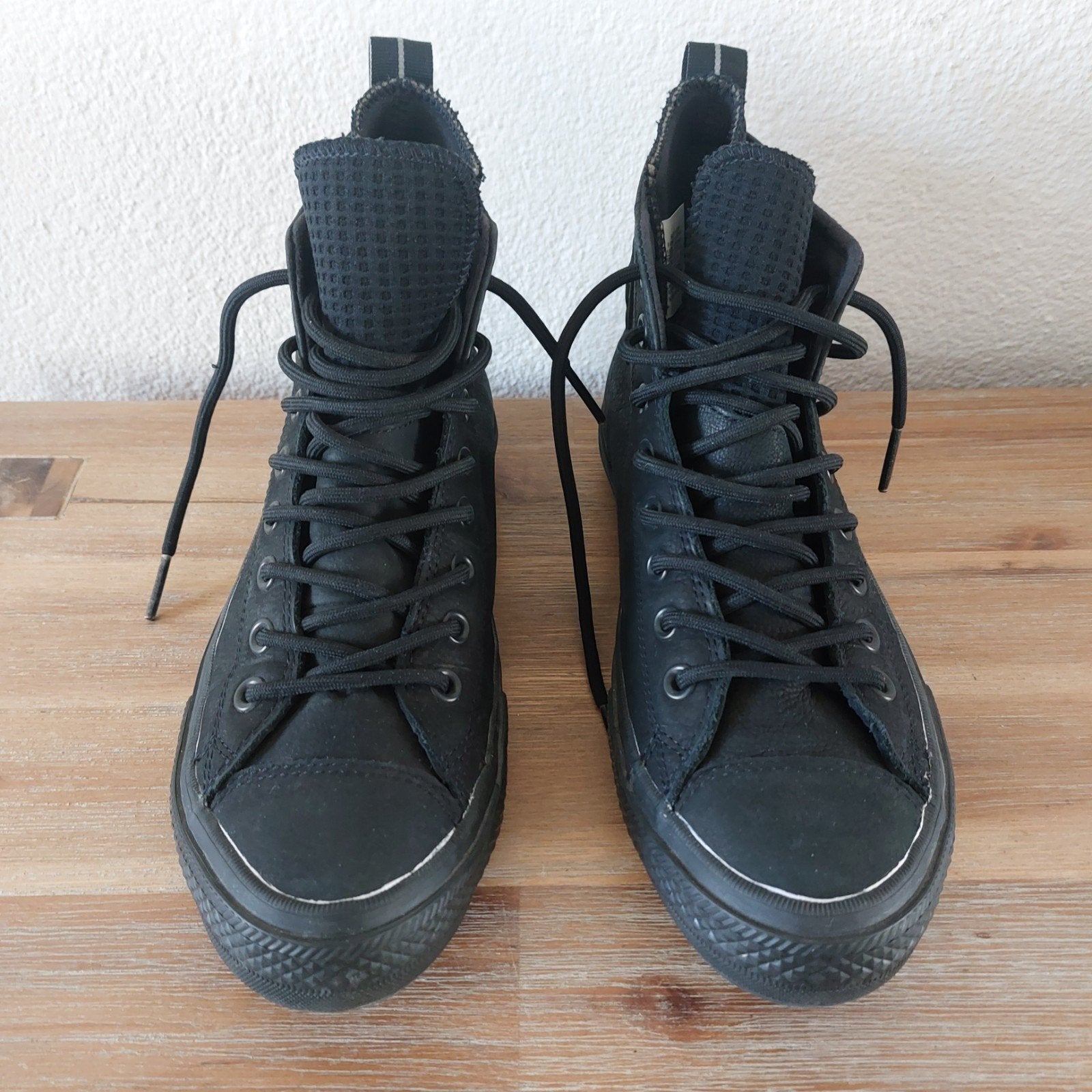 Leren Converse All Stars in nieuwstaat maat 41
Nieuwprijs 1, Zwart, Ophalen of Verzenden, Converse All Stars, Sneakers of Gympen