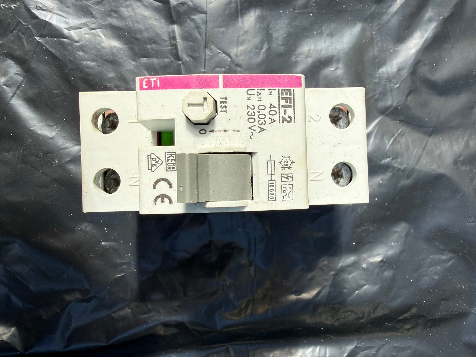 ETI EFI-2 Aardlekschakelaar 40A 0.03A 230V, Ophalen of Verzenden, Gebruikt, Overige merken, Aardlekschakelaar