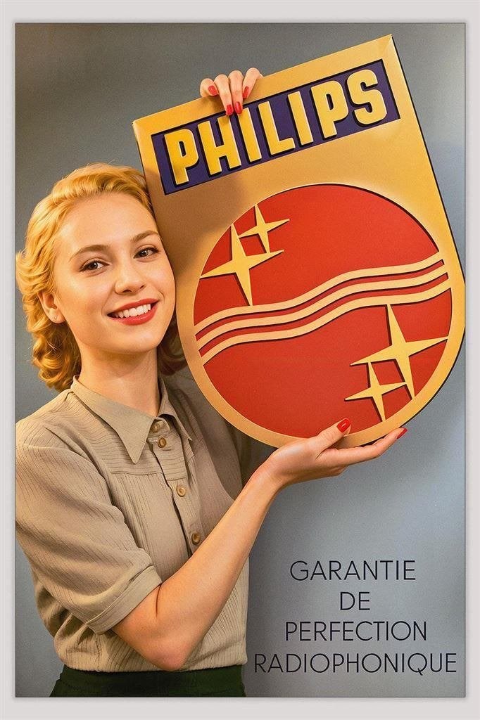 PHILIPS Radio affiche Litho Kunst Print Hahnemuhle Poster, Antiek en Kunst, Kunst | Litho's en Zeefdrukken, Verzenden