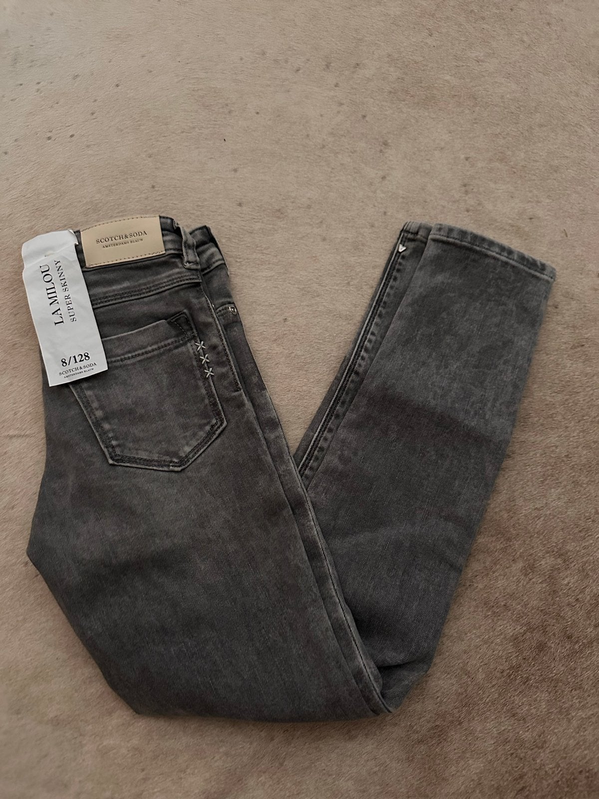 Scotch & Soda Super Skinny Jeans Grijs Maat 128 (8 jaar), Ophalen of Verzenden, Nieuw, Jongen of Meisje, Broek