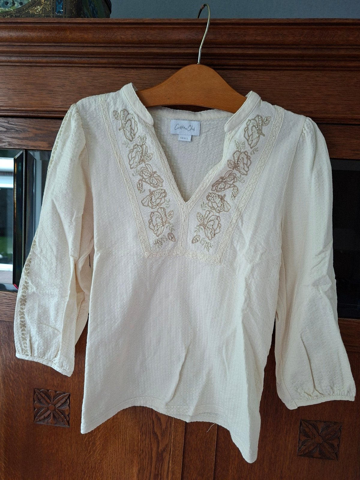 Blouse maat S cotton club, Beige, Ophalen of Verzenden, Zo goed als nieuw, Maat 36 (S)