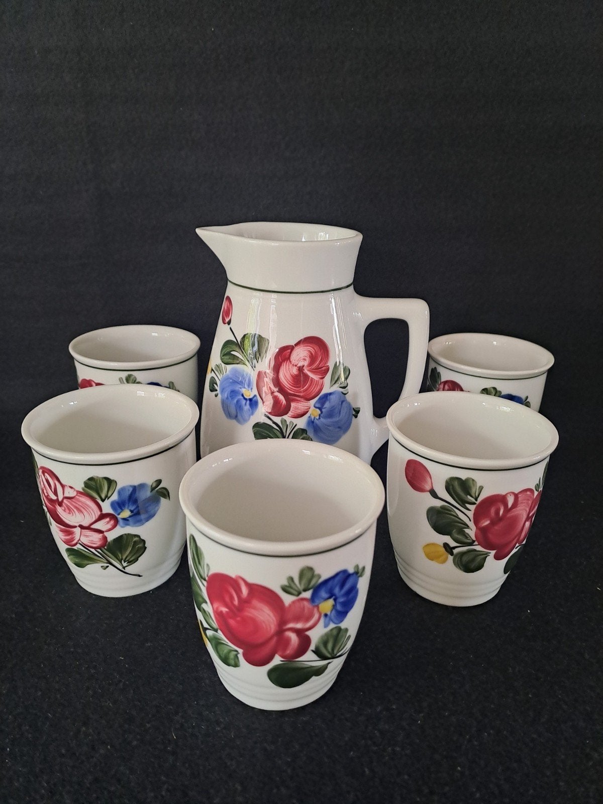 Glühweinset Alpenflora van Lilien Porzellan, Ophalen of Verzenden, Zo goed als nieuw, Overige stijlen, Kop(pen) en/of Schotel(s)