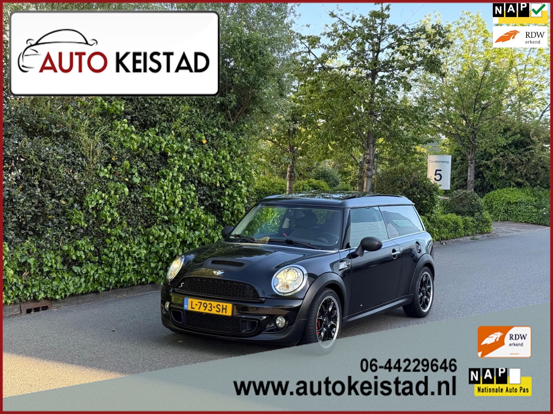 Mini Mini Clubman 1.6 CLUBMAN S AUTOMAAT 174PK XENON/PANORAM, Auto's, Euro 5, Gebruikt, 4 cilinders, Zwart