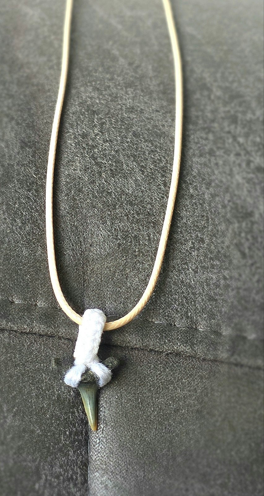 unieke handgemaakte haaientand ketting - echt fossiel, Ophalen of Verzenden, Fossiel