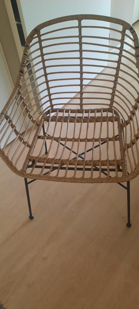 Rotan stoel met metalen onderstel, Ophalen of Verzenden