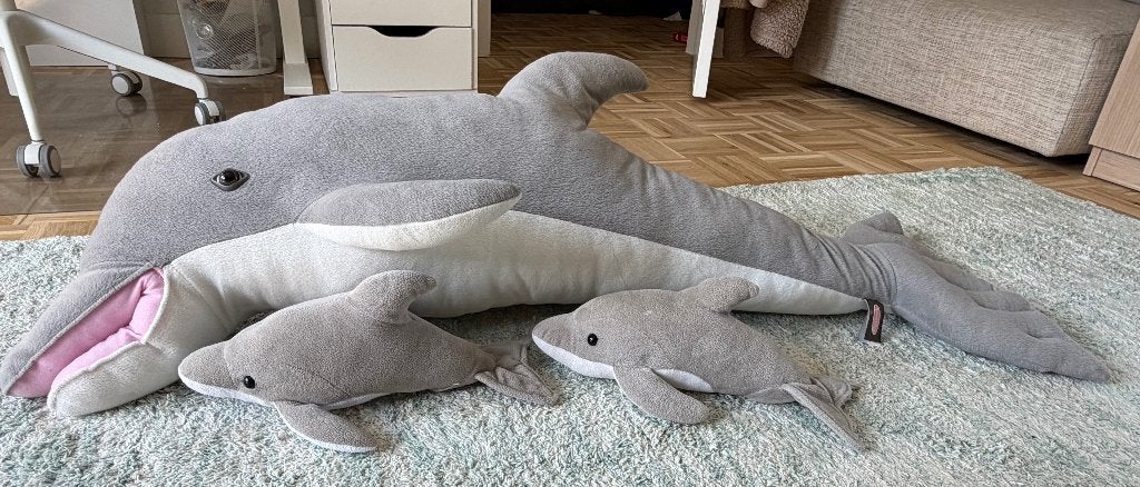 knuffeldolfijn(en), Kinderen en Baby's, Speelgoed | Knuffels en Pluche, Ophalen, Overige typen, Grijs, Zo goed als nieuw