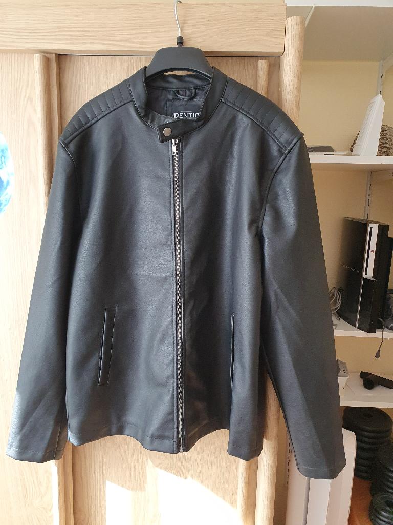 leren jas zwart maat M -- imitatie, Maat 48/50 (M), Zwart, Nieuw, Ophalen of Verzenden