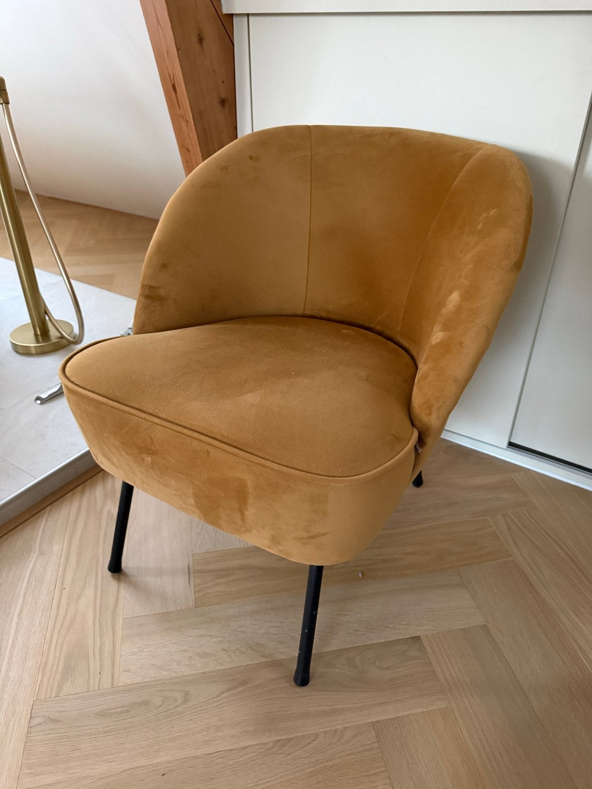 Be Pure Home Vogue fauteuil - Mosterd geel, Huis en Inrichting, Fauteuils, Ophalen, Gebruikt, Minder dan 75 cm, Stof