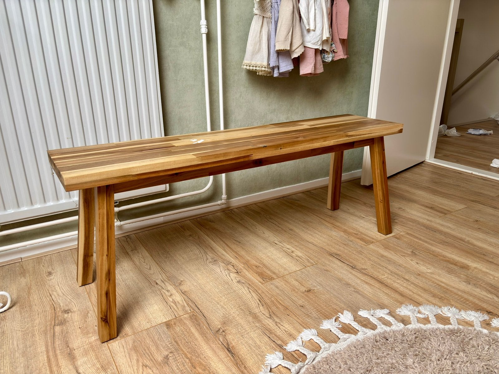 Houten bankje, Ophalen, Industrieel/landelijk, Minder dan 75 cm, Tweepersoons