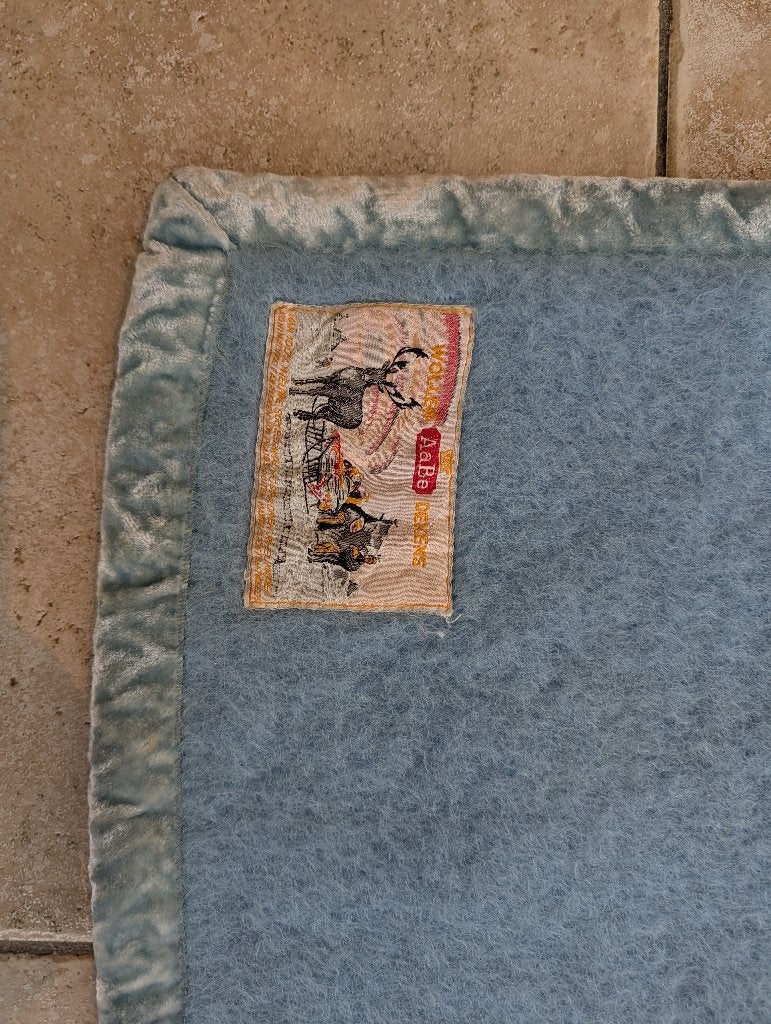 Vintage Aabe Wollen Ruit deken Plaid 100% zuivere scheerwol, Ophalen of Verzenden, Gebruikt, Wol