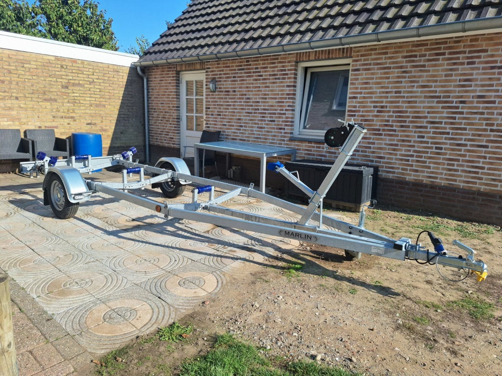 Zo goed als nieuwe Marlin boottrailer/kanteltrailer, Ophalen, Minder dan 1500 kg, Gebruikt, Sloepentrailer