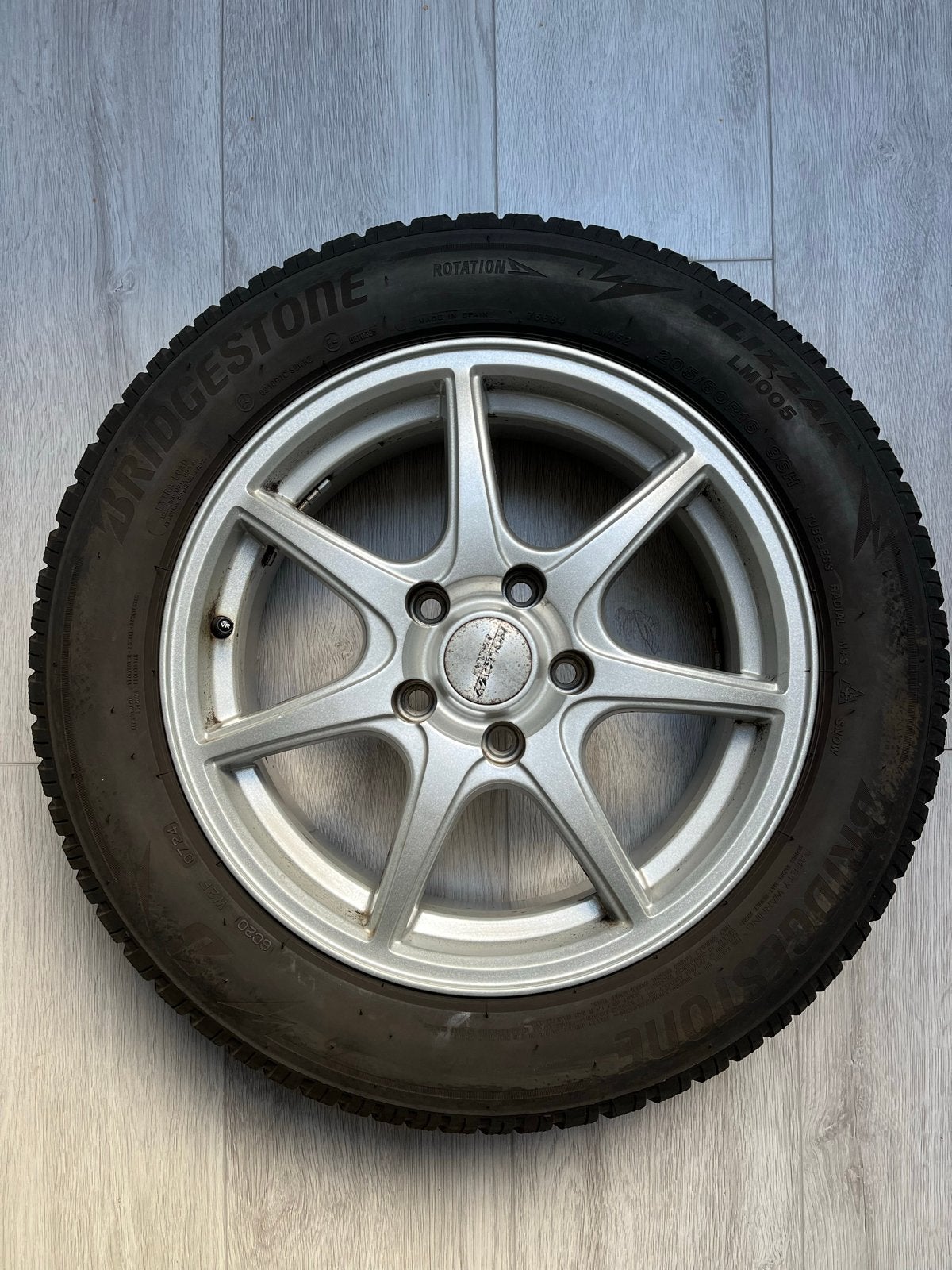 Bridgestone Blizzak winterbanden met velgen 205/60R16, Ophalen, Gebruikt, 16 inch, Banden en Velgen