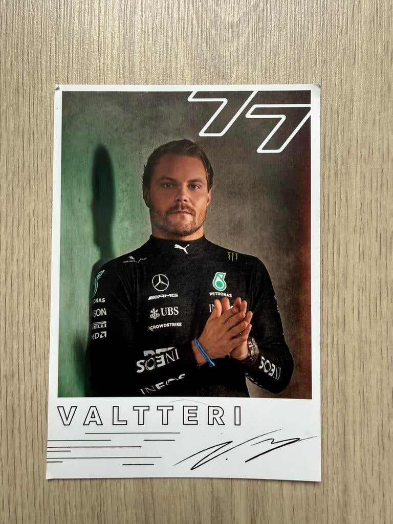 F1 Driver card/coureurskaart gesigneerd Valtteri Bottas 2020, Ophalen of Verzenden, Zo goed als nieuw, Overige sporten, Spelerskaart