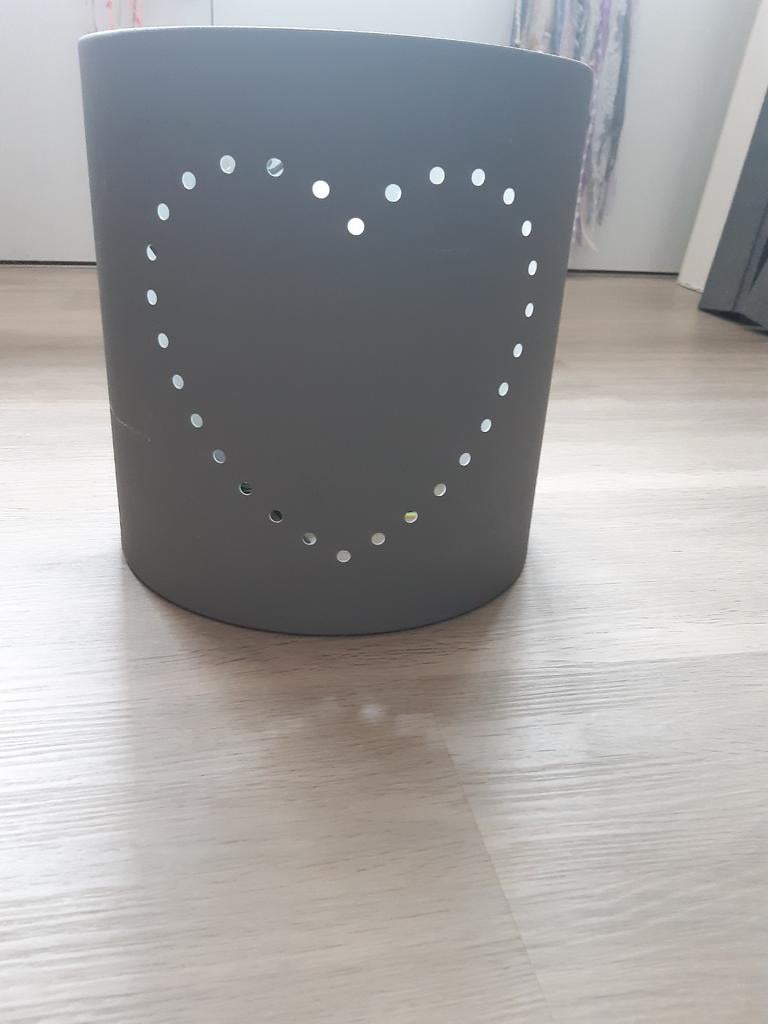 Grijze hartjes lamp - Sfeervolle hanglamp, Ophalen, Gebruikt, Grijs, Minder dan 25 cm
