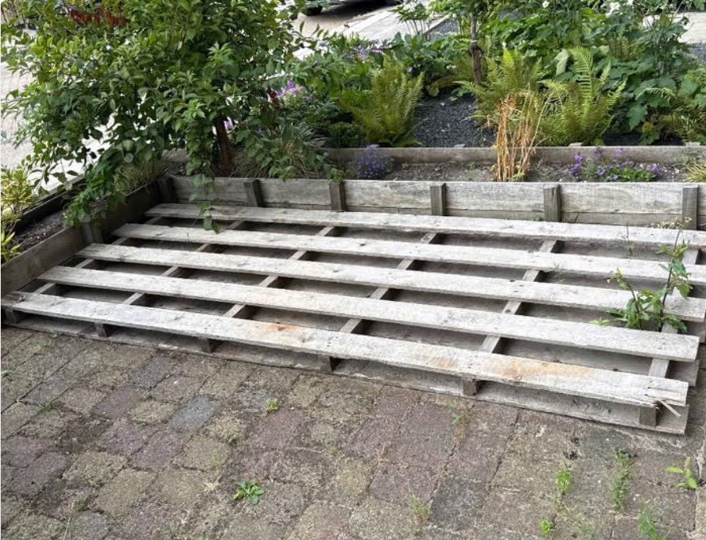 GRATIS grote pallet, Ophalen, Gebruikt, 250 tot 300 cm, 50 mm of meer