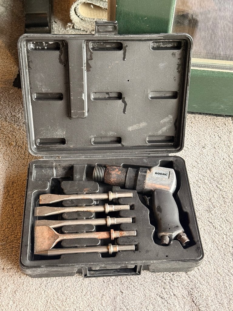 Rodac RC2750R pneumatische beitelhamer + 5 beitels, Ophalen of Verzenden, Gebruikt, Beitel, Overige merken