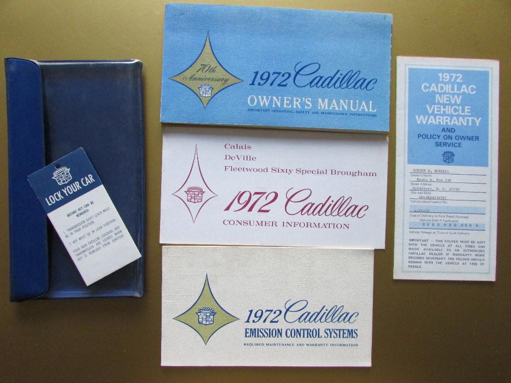 1972 Cadillac owner's manual, Engels, Ophalen of Verzenden