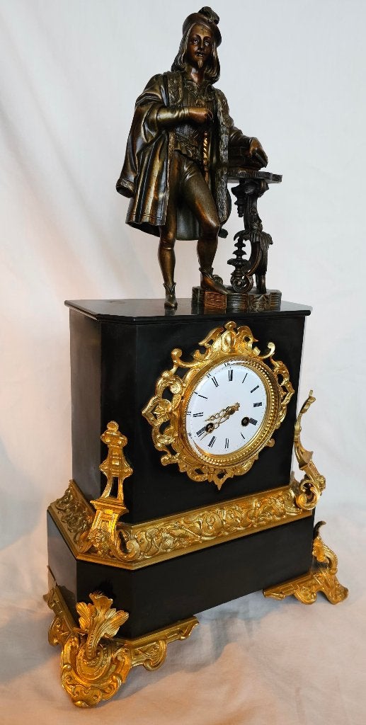 Antieke franse pendule marmer brons, Antiek en Kunst, Ophalen