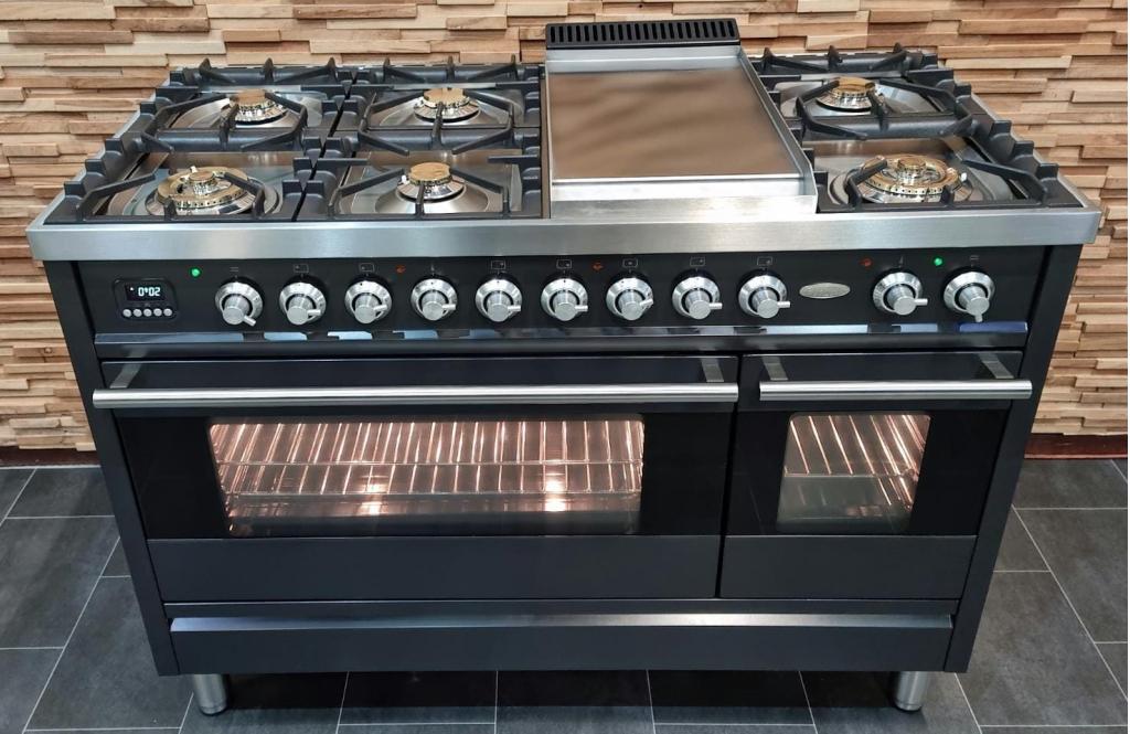 🔥Luxe Fornuis Boretti 120cm antraciet + rvs 7 pits Frytop, Niet ingevuld, 60 cm of meer, Niet ingevuld, Ophalen of Verzenden