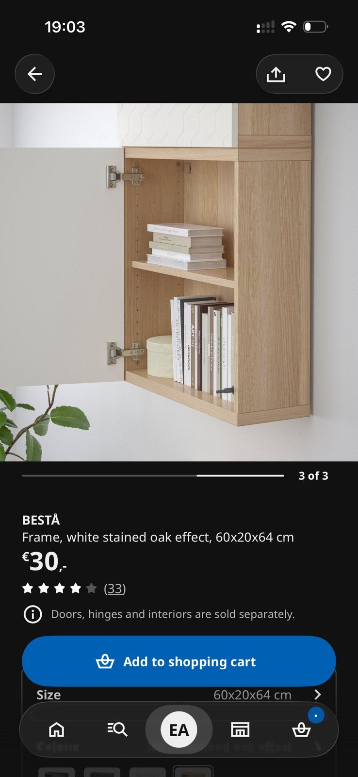 2 IKEA Besta kasten met glazen deuren, eikenfineer, Huis en Inrichting, Kasten | Overige, Ophalen, Nieuw