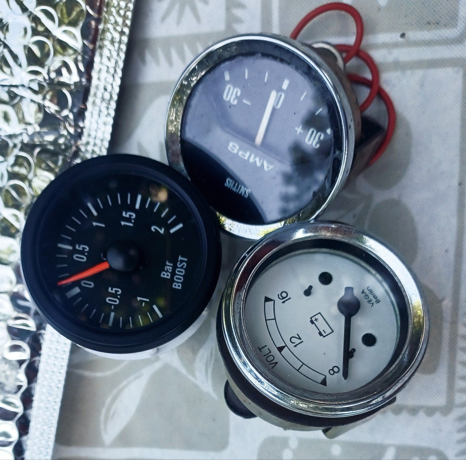 Diverse meters: Voltmeter, Ampèremeter, Turbodrukmeter, Ophalen of Verzenden, Gebruikt, Universele onderdelen