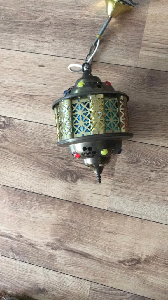 Oosterse koperen lamp,, Ophalen of Verzenden, Gebruikt