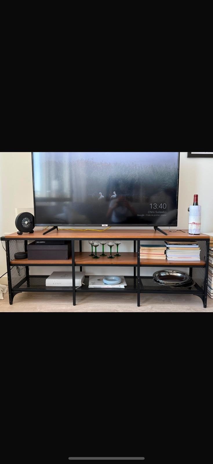 IKEA FJÄLLBO TV-meubel, zwart, 150x36x54 cm, Huis en Inrichting, Kasten | Televisiemeubels, Ophalen, Gebruikt, 100 tot 150 cm
