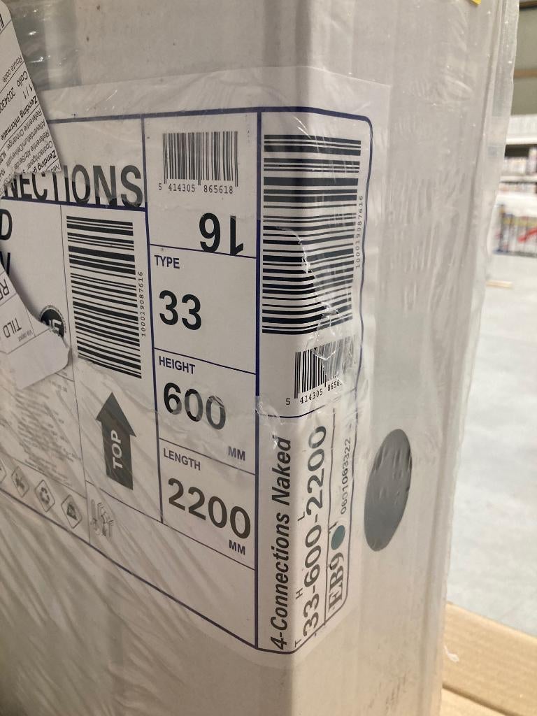 Henrad radiator 600 x 2200 type 33 met 5500 Watt!, 30 tot 80 cm, Radiator, Nieuw, 150 cm of meer