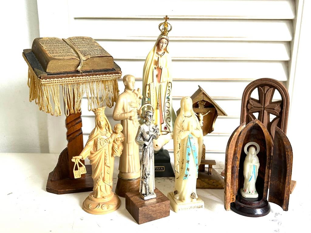 Lot vintage miniatuur religie beeldjes Maria Jezus, Antiek en Kunst, Antiek | Religie, Ophalen