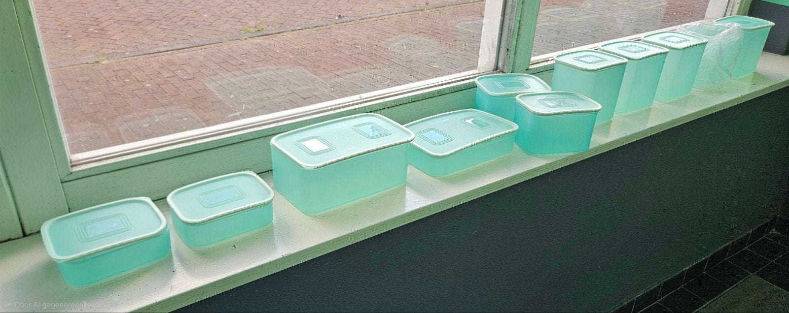 Tupperware set - Meeste ongebruikt - Rookvrij huis, Ophalen of Verzenden, Zo goed als nieuw, Blauw, Bus of Trommel