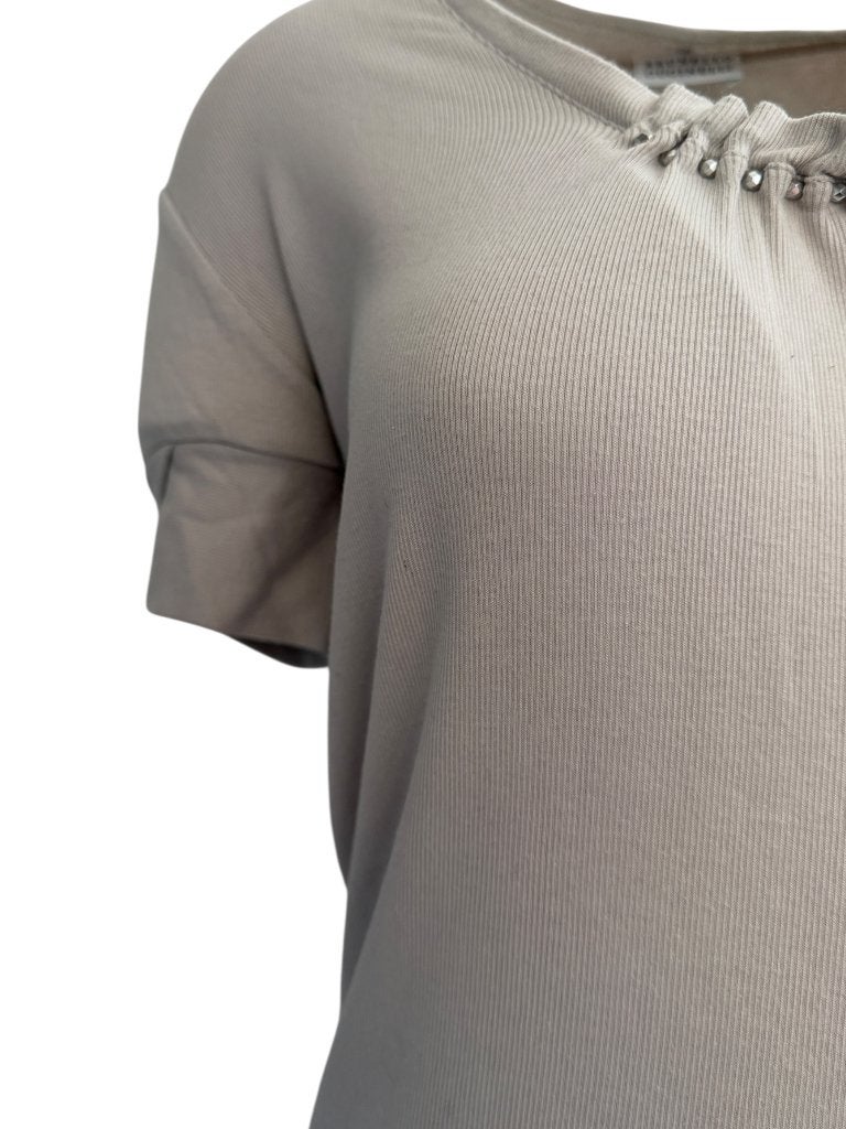 Brunello Cucinelli shirt M, Beige, Ophalen of Verzenden, Zo goed als nieuw, Boven de knie
