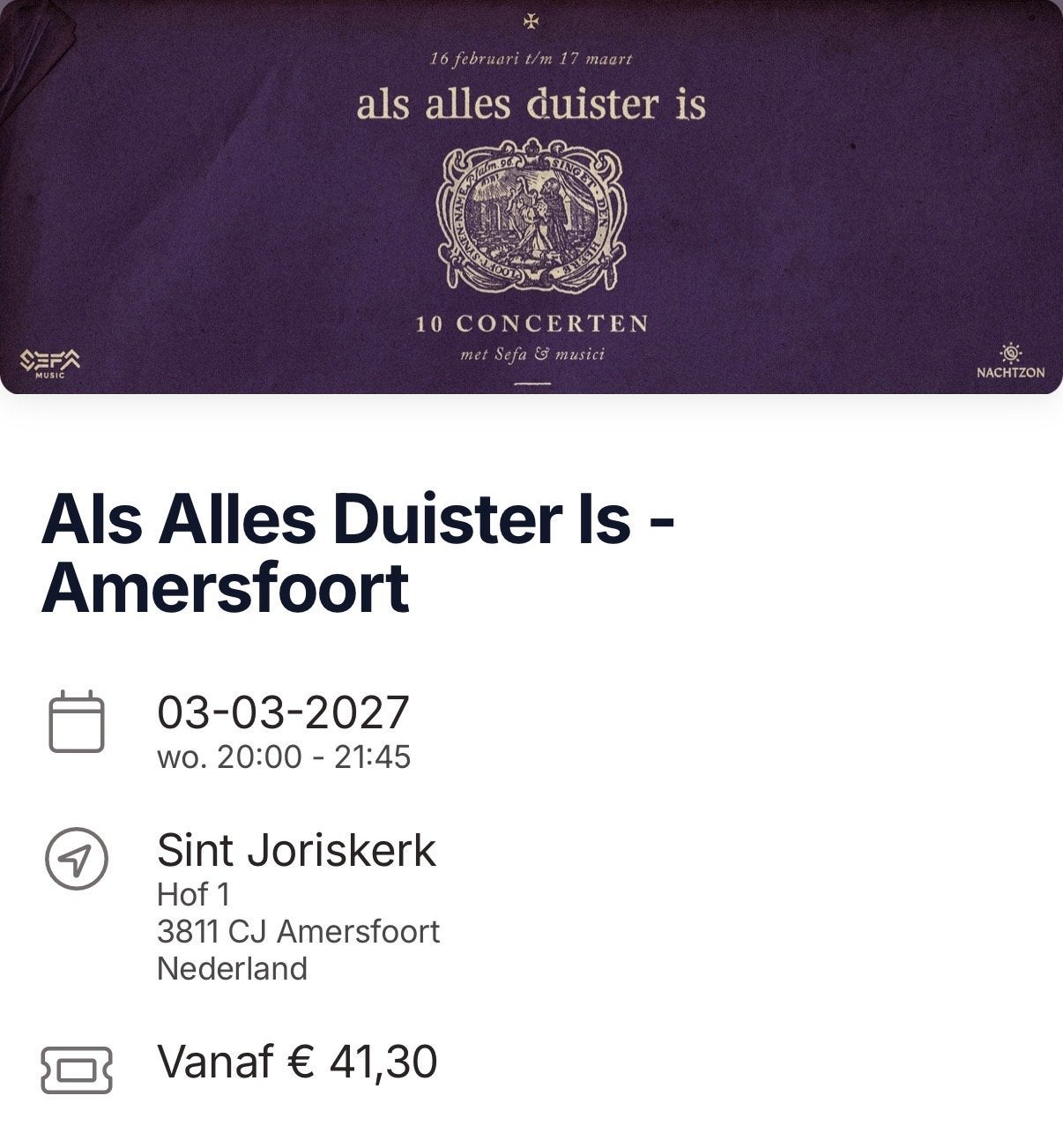 2 Tickets voor Als alles duister is, locatie Amersfoort