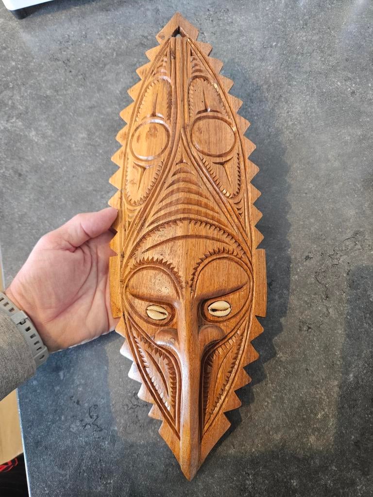 Vintage houten masker Indonesië Papoea-Nieuw-Guinea mask, Ophalen of Verzenden