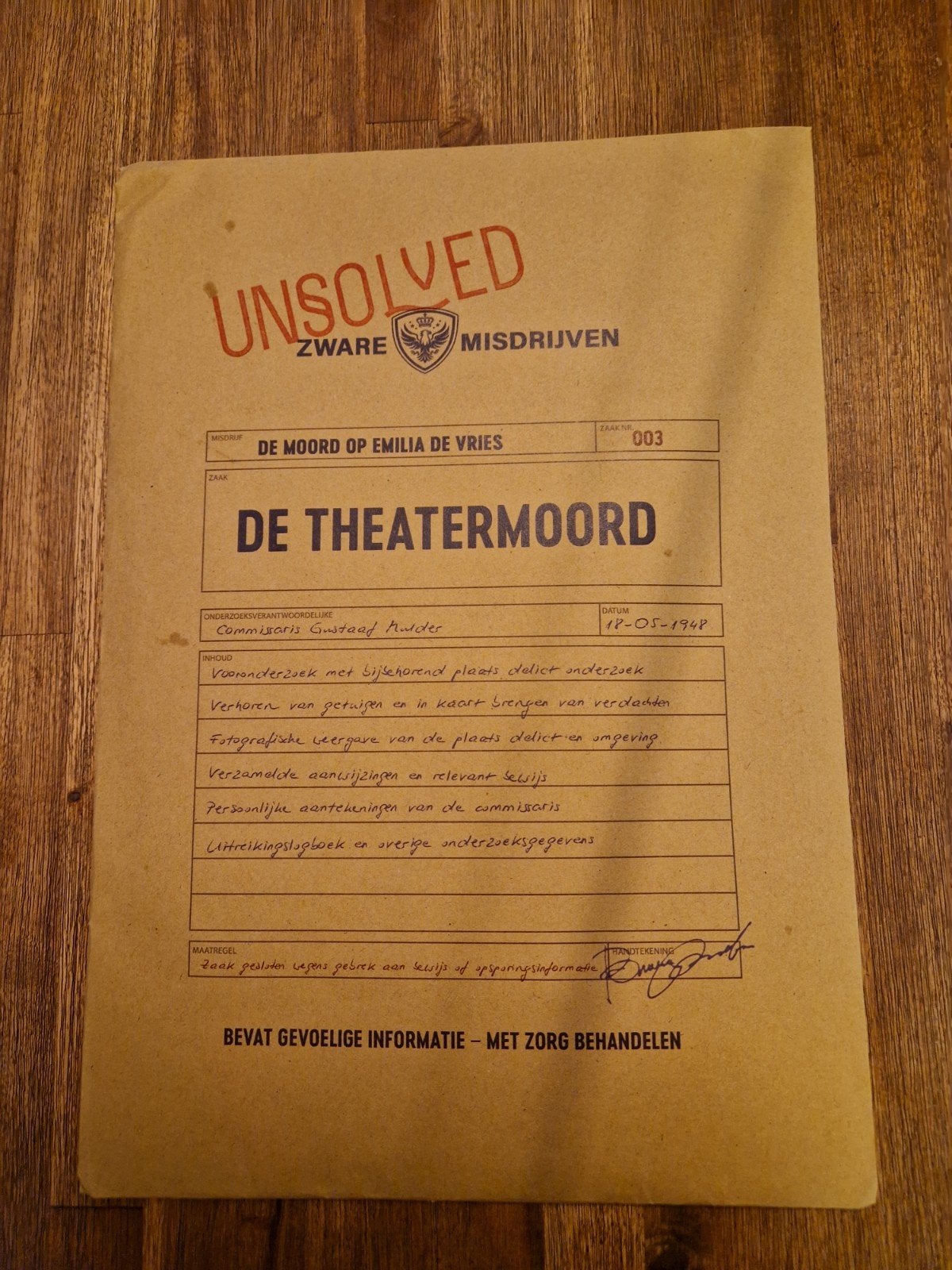 Unsolved Zware Misdrijven: De Theatermoord (1948), Ophalen, Zo goed als nieuw