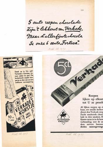 Verkade - Advertenties uit Tijdschrift 1937, Verzamelen, Ophalen of Verzenden, 1920 tot 1940, Knipsel(s)