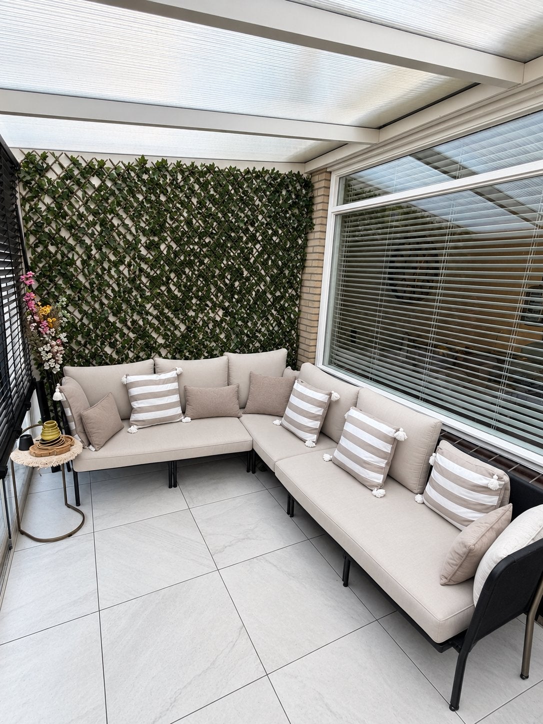 Loungeset | Tuin meubel beige, Ophalen, Gebruikt, Overige materialen, Loungeset