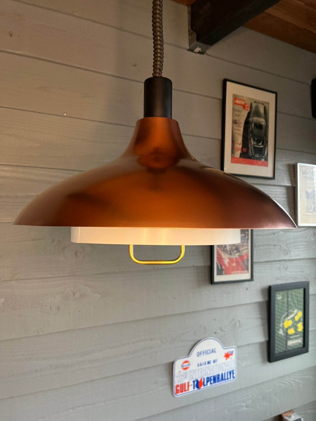 Vintage Dijkstra Space Age-hanglamp, koperkleurig metallic, Gebruikt, Metaal, Space age dijkstra vintage retro deens, E27 (groot)