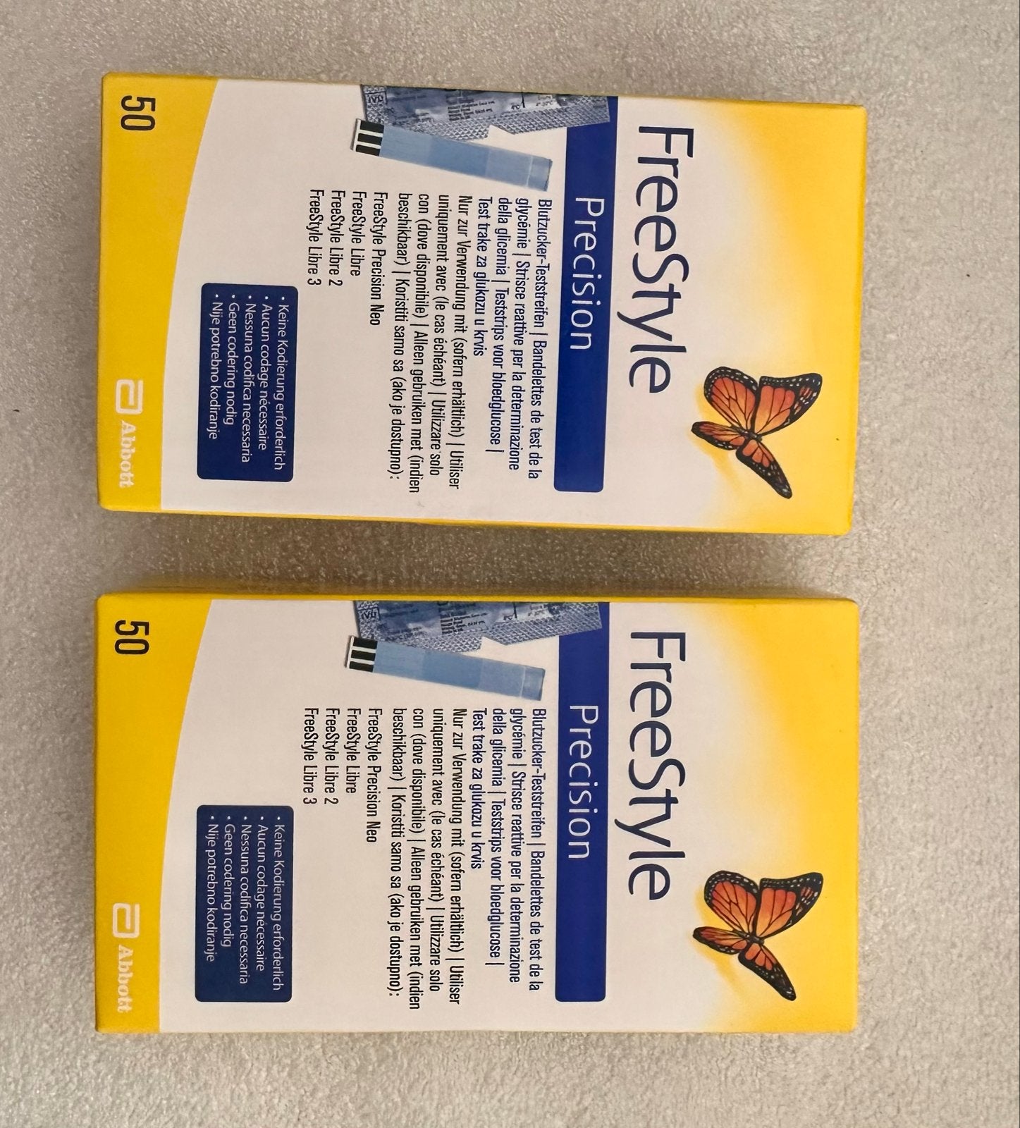 2x Abbott FreeStyle Precision Glucose Teststrips 50 stuks, Ophalen of Verzenden, Nieuw, Overige typen