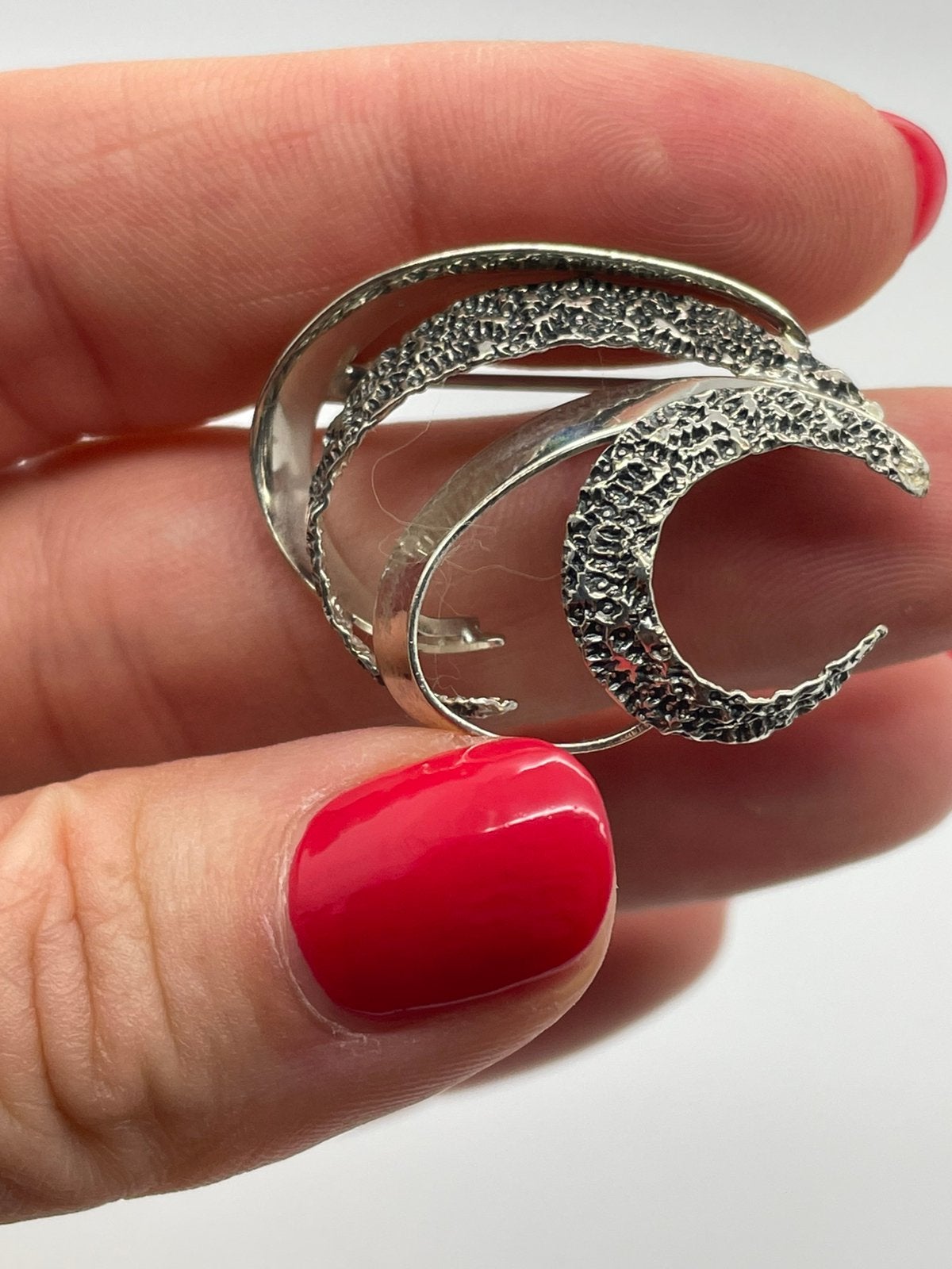 E375 Prachtige zilveren TEKA broche, Sieraden, Tassen en Uiterlijk, Antieke sieraden, Ophalen of Verzenden, Zilver, Broche