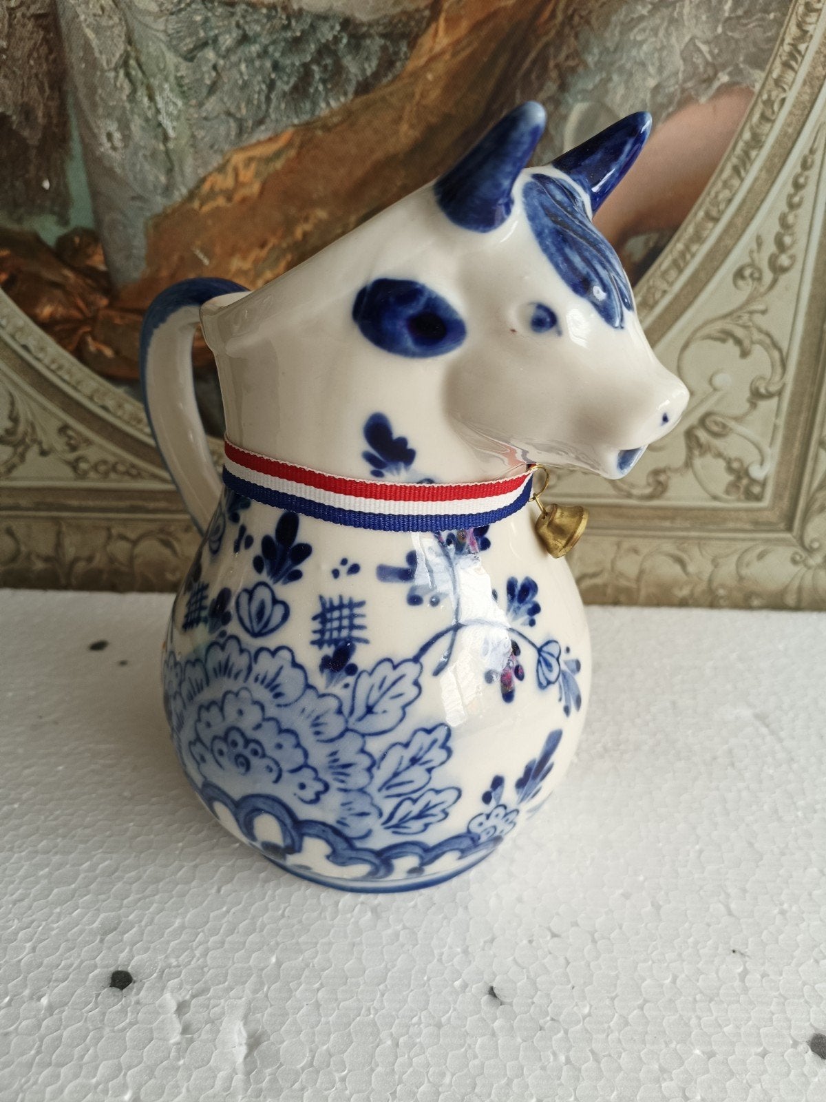 Delfts Blauwe Melkkan Koe met Belletje - Handgeschilderd, Ophalen of Verzenden