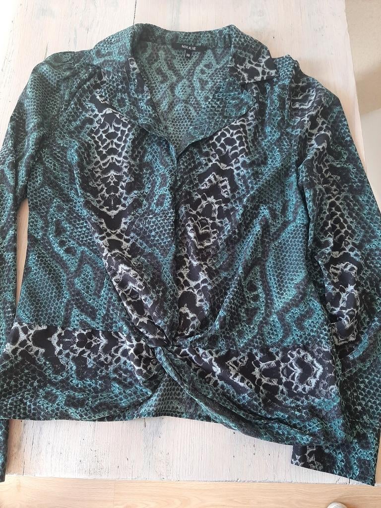 Nikkie blouse petrol 38, Verzenden, Zo goed als nieuw, Maat 38/40 (M), Blauw